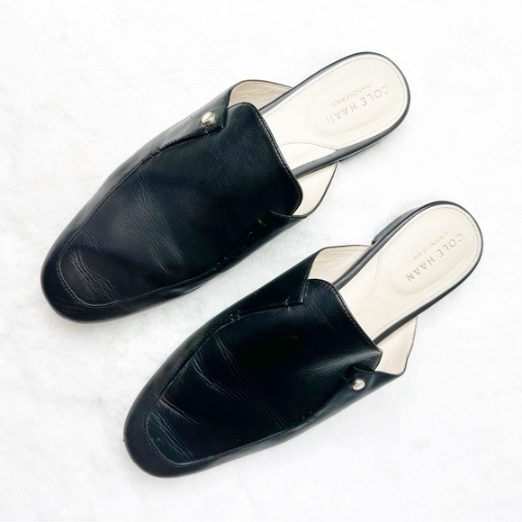 Cole Haan Shoes - Cole Haan Women's Black Leather Piper Mules Black Size 8